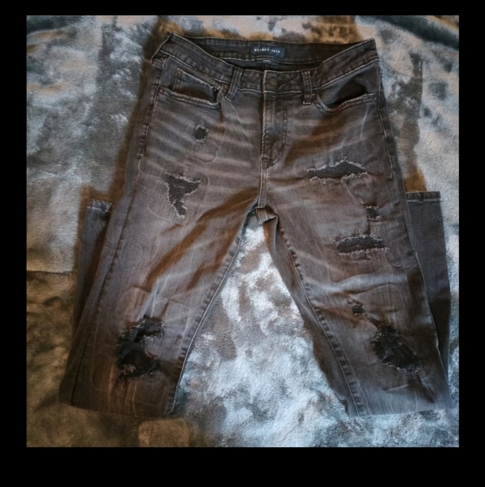 Aeropostale black deconstructed skinny jeans 30X32